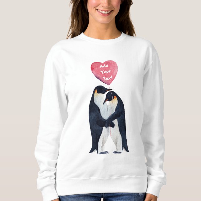 Couple Emperor Penguins Heart Personalised  Sweatshirt (Front)