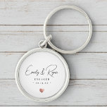 Couple Engagement Rose Gold Heart Keepsake Key Ring<br><div class="desc">Celebrate your love with our Couple Engagement Rose Gold Heart keychain! Add custom text for a perfect keepsake!</div>