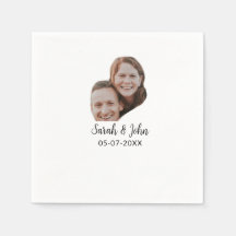 Couple face photo add name date simple wedding 