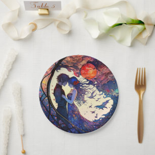 Couple Faux Stained Glass Paper Plates