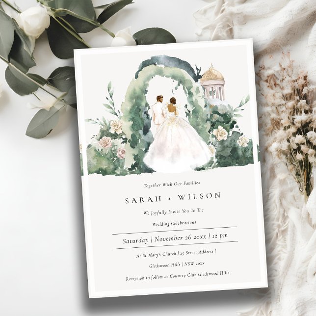Couple Floral Garden Arch Botanical Wedding Invite (Creator Uploaded)