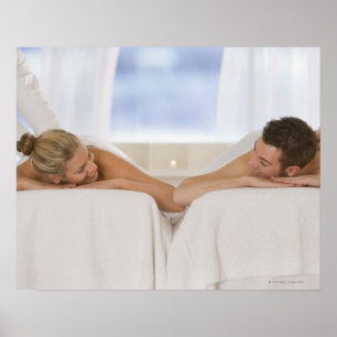 Couple getting massages poster