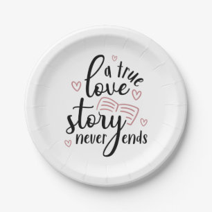Couple Gift A True Love Story Never End Paper Plate