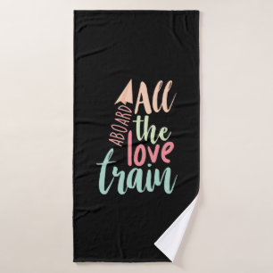 Couple Gift All The Love Train Bath Towel