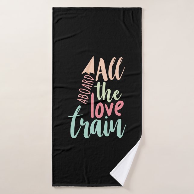 Couple Gift All The Love Train Bath Towel (Bath Towel)