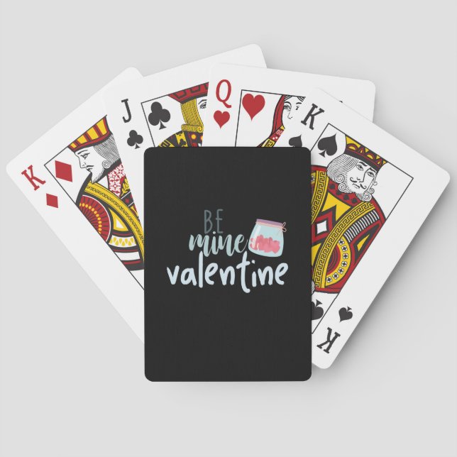 Couple Gift Be Mine Valentine Playing Cards (Back)