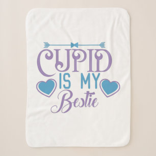 Couple Gift Cupid Is My Bestie Sherpa Blanket