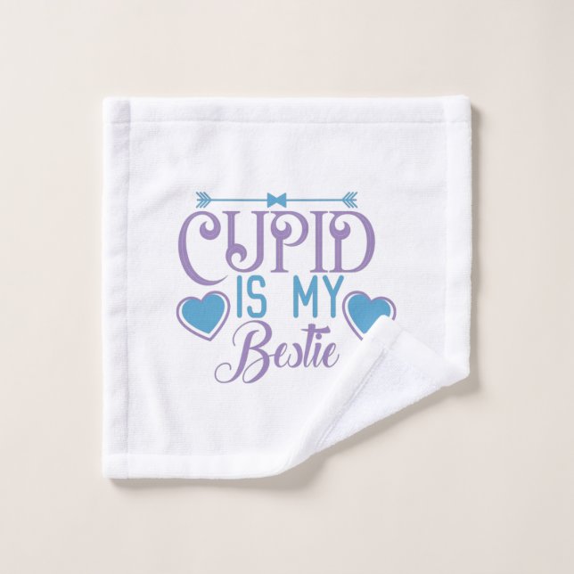 Couple Gift Cupid Is My Bestie Wash Cloth (Wash Cloth)