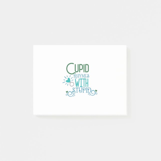 Couple Gift Cupid Rhymes With Stupid Post-it Notes (Front)