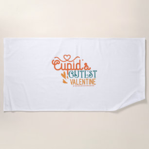 Couple Gift Cupid's Cutest Valentine Beach Towel