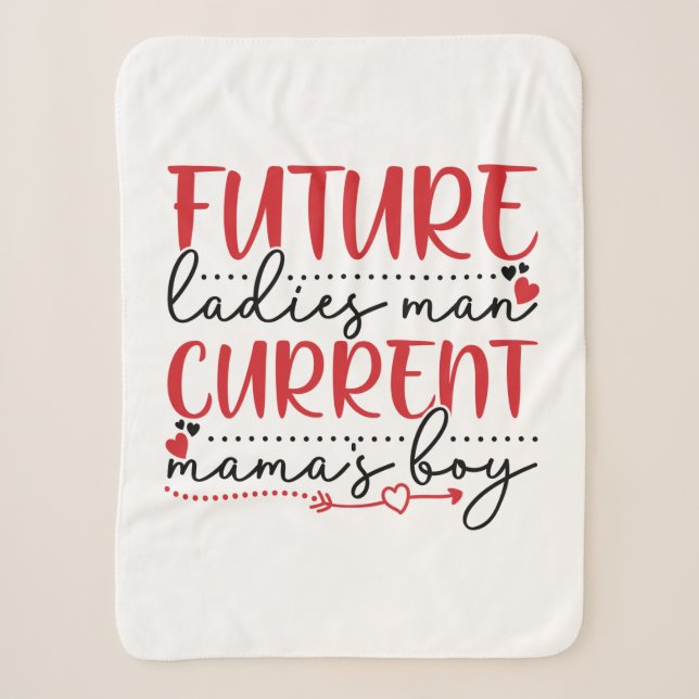 Couple Gift Current Mama Boy Sherpa Blanket (Front)