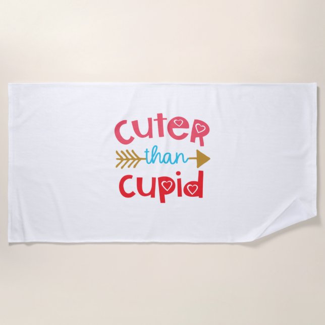 Couple Gift Cuter Than Cupid Beach Towel (Front)