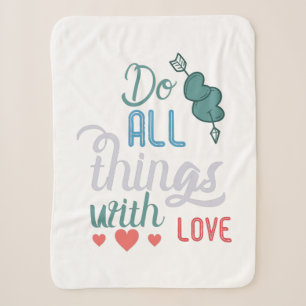 Couple Gift Do All Things With Love Sherpa Blanket