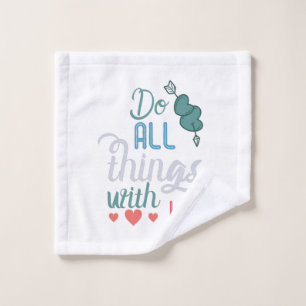 Couple Gift Do All Things With Love Wash Cloth