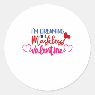 Couple Gift Dreaming Maskless Valelntine Classic Round Sticker