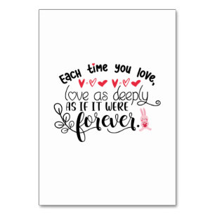 Couple Gift Each Time You Love Forever Table Number