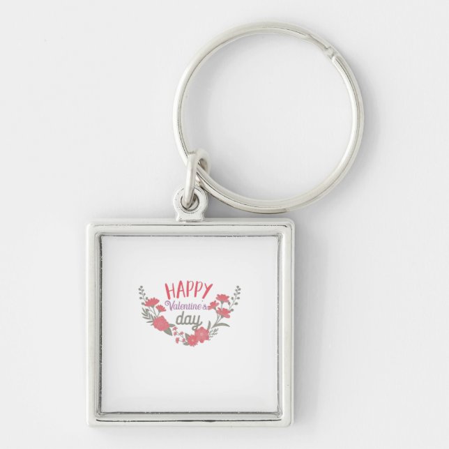 Couple Gift Happy Valentine's Day Key Ring (Front)
