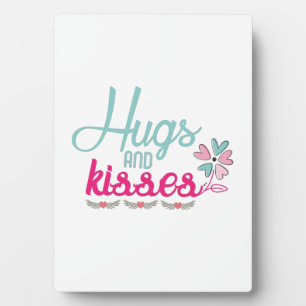 Couple Gift Hugs And Kisses Flower Plaque