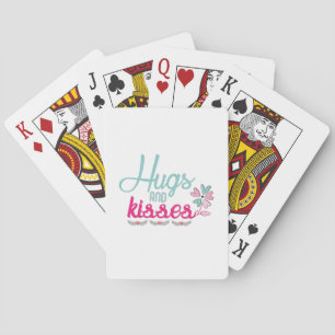 Couple Gift Hugs And Kisses Flower Playing Cards