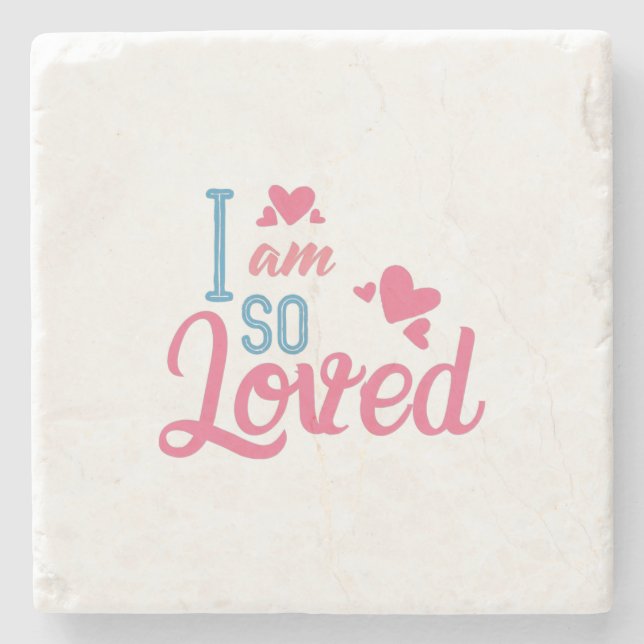 Couple Gift I Am So Loved Stone Coaster (Front)