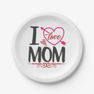 Couple Gift I Love Mum Paper Plate