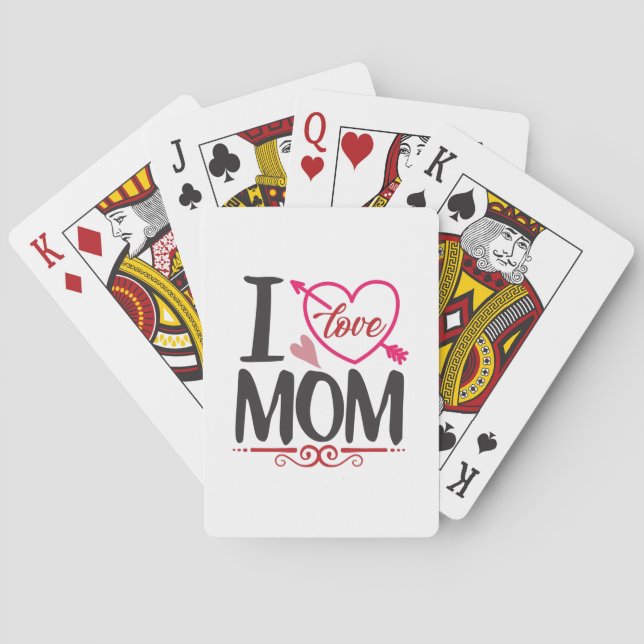 Couple Gift I Love Mum Playing Cards (Back)