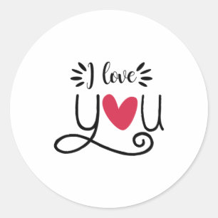 Couple Gift I Love You Classic Round Sticker