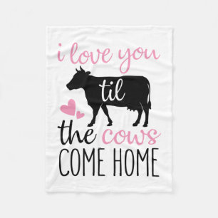 Couple Gift I Love You Til The Cows Come Home Fleece Blanket