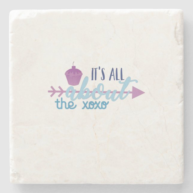 Couple Gift It Is All About The XO Stone Coaster (Front)
