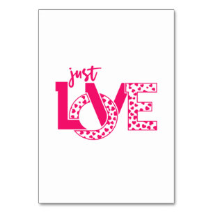 Couple Gift Just Love Table Number