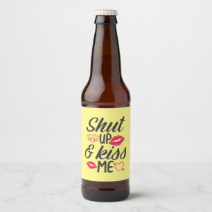Couple Gift Kiss Me Beer Bottle Label
