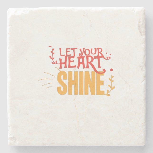 Couple Gift Let Your Heart Shine Stone Coaster (Front)
