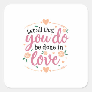 Couple Gift Let's All That You Do Square Sticker