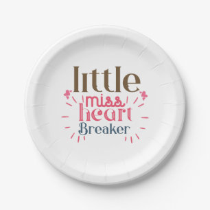 Couple Gift Little Miss Heart Paper Plate
