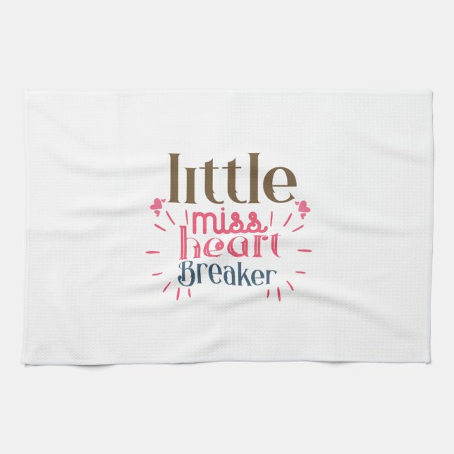 Couple Gift Little Miss Heart Tea Towel (Horizontal)