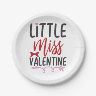 Couple Gift Little Miss Valentine Paper Plate