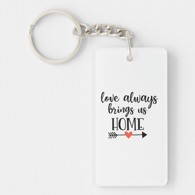 Couple Gift Love Always Brings Us Home Key Ring (Front)