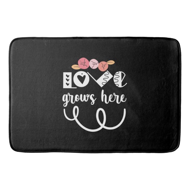 Couple Gift Love Grows Here Bath Mat (Front)