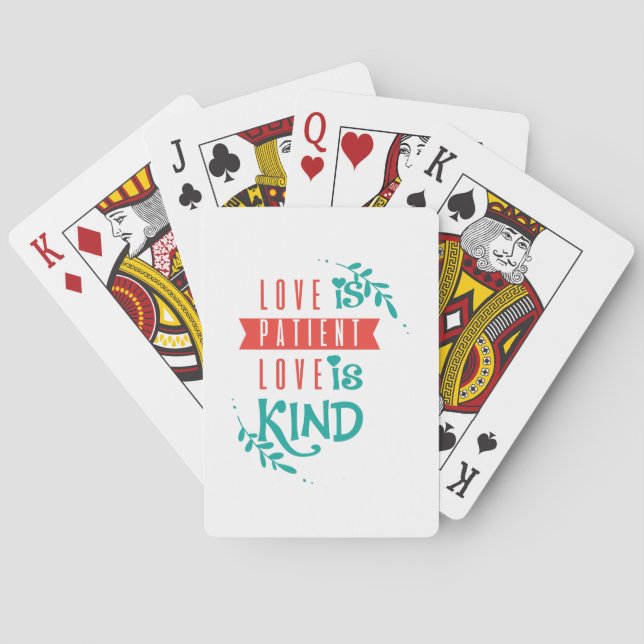Couple Gift Love Is Kind Playing Cards (Back)