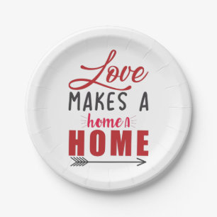 Couple Gift Love Makes A Home Paper Plate