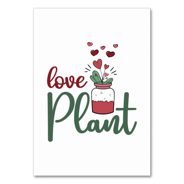 Couple Gift Love Plant Table Number (Front)
