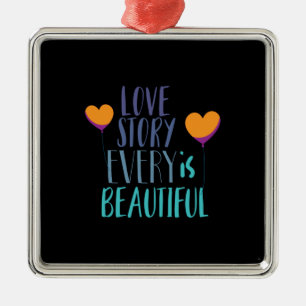 Couple Gift Love Story Is Beautiful Metal Tree Decoration