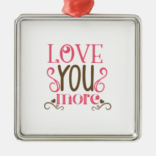 Couple Gift Love You More Metal Tree Decoration