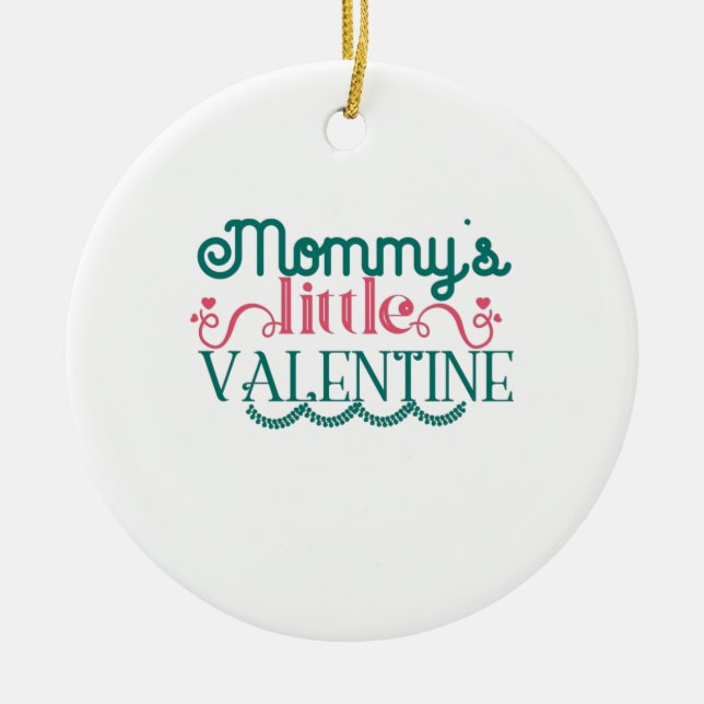 Couple Gift Mummy's Little Valentine Ceramic Tree Decoration (Front)