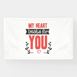 Couple Gift My Heart Beats For You Banner
