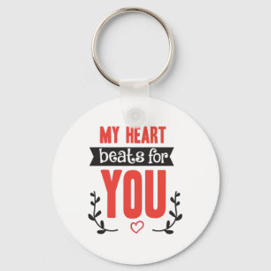 Couple Gift My Heart Beats For You Key Ring