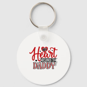 Couple Gift My Heart Belongs To Daddy Key Ring
