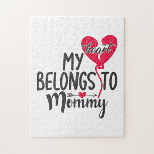 Couple Gift My Heart Belongs To Mummy Jigsaw Puzzle