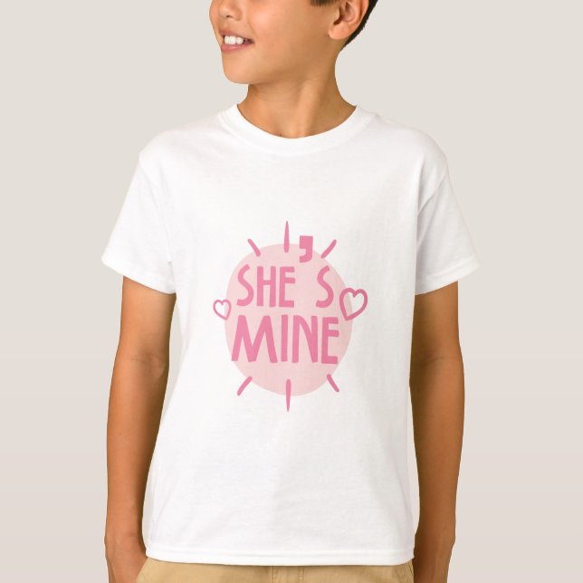 Couple Gift She Is Mine T-Shirt (Front)
