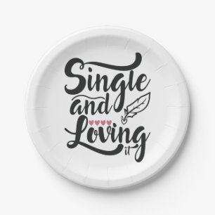 Couple Gift Single And Loving Paper Plate